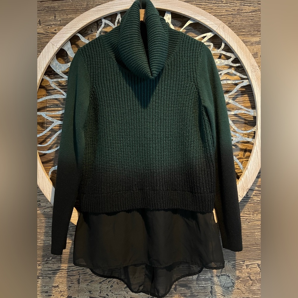 Ombré cowl neck sweater.